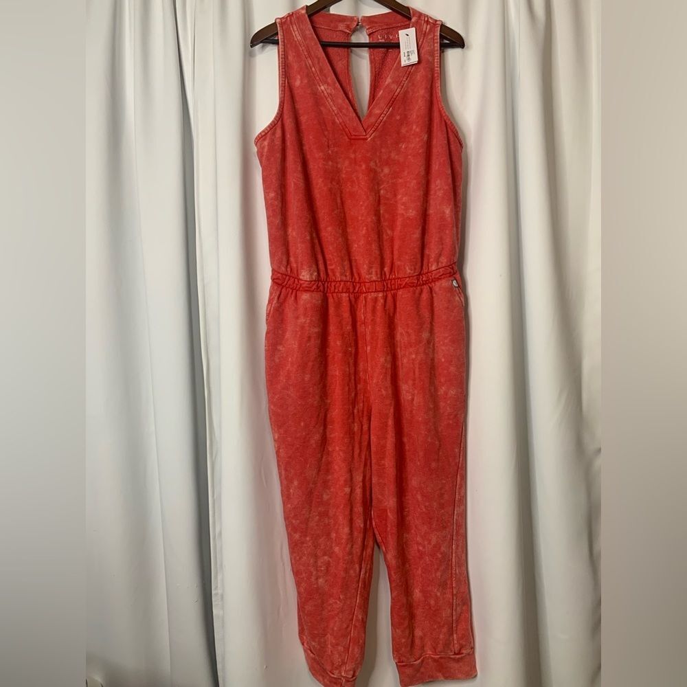 Lane Bryant Livi NWT plus Comfy Tie Dye Jumpsuit Lounge active wear 18 20